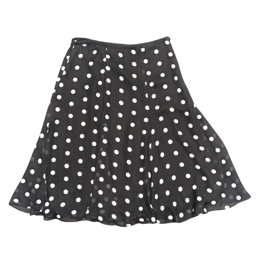 Chadwicks Black and White Polka Dot Midi Skirt